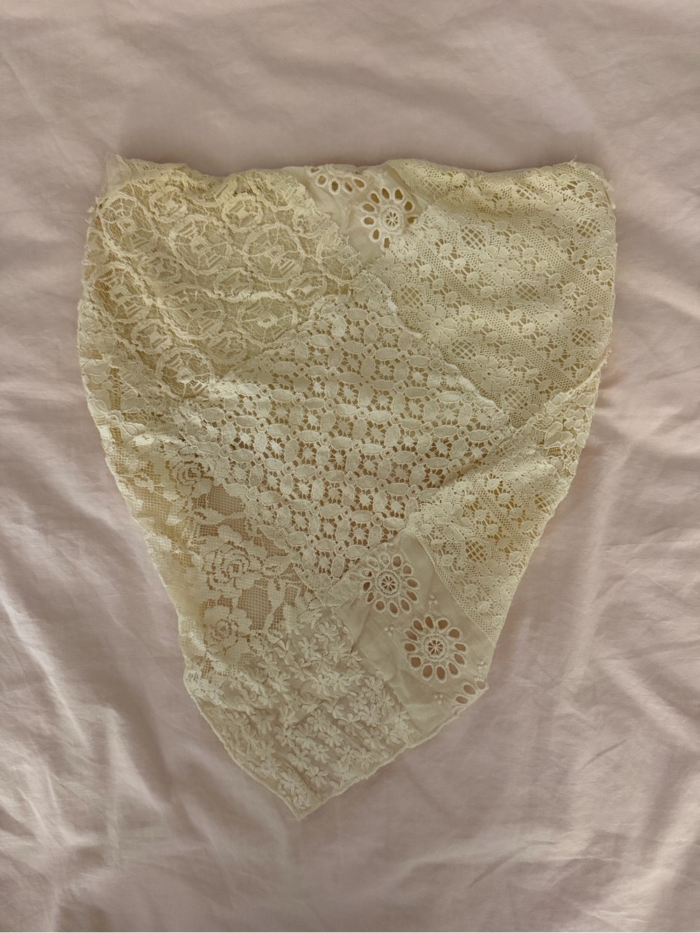 Ivory Lace Free People Triangle Scarf / Bandana